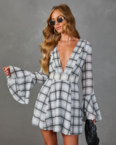 City Brunch Plaid Mini Dress