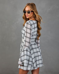 City Brunch Plaid Mini Dress