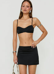 Edeniah Satin Mini Skirt Black
