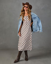 Estate Check Plaid Maxi Dress