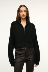 Cashmere Cropped Hampton Sweater | Black