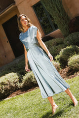 Rosalind Midi Dress in Blue