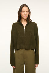 Cashmere Cropped Hampton Sweater | Olive