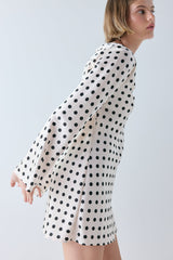 Paris Satin Mini Dress Polka Dot