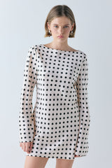 Paris Satin Mini Dress Polka Dot