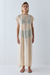 Nara Sheer Maxi Dress Ecru