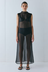 Serena Sheer Maxi Dress Black