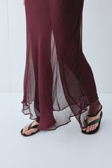 Francesca Sheer Maxi Dress Burgundy
