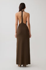Halley Back T-Strap Maxi Dress - Chocolate