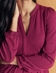 Naomi Relaxed Jersey Dress-Beet Red