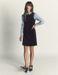 Lou Cord Shift Dress-Navy