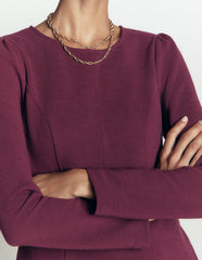 Marla Seamed Ottoman Dress-Dark Cherry