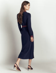 Jessica Knitted Shirt Dress-Evening Blue, Deep Wisteria