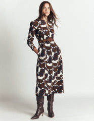Una Cord Midi Dress-Almond Milk Paisley Bouquet