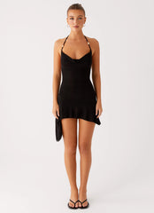Spiced Sunset Mini Dress - Black