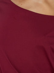 Ellah One Shoulder Drapey Mini Dress Wine