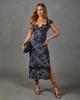 Nightly Bloom Floral Lace Trim Maxi Dress