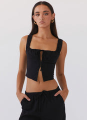 Take Me Away Corset Top - Black