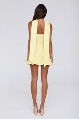 Couture Soirée Strapless Mini Dress Yellow
