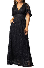 Luminous Sequin Lace Evening Gown