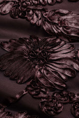 Jacquard Patchwork 3D Floral Strapless Sleeveless Mini Dress