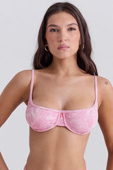 pink paisley underwired bikini top