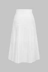 Solid Pleated Skirt