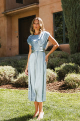 Rosalind Midi Dress in Blue