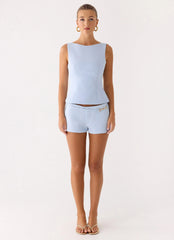 Lulita Belted Shorts - Blue
