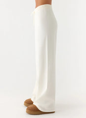 Sherlee Knit Pants - White
