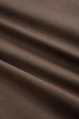 V-Neck Faux Leather Belted Long Sleeve Mini Dress