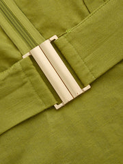 Cutout Sleeveless Cotton Linen Maxi Dress