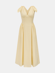 Cross Back Bow Strap Midi Dress