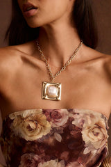 Beau Pearl and Gold Statement Necklace