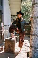 Gracyn Mulberry Velveteen Barrel Pants