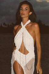 Bellagio White Pearl Maxi Dress