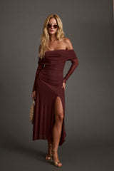Cairo Merlot Mesh Maxi Dress