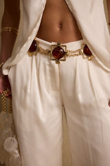 Coralli Amber Stone Statement Belt