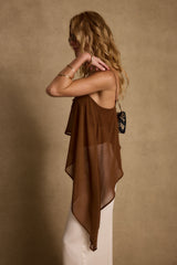 Costella Mocha Asymmetrical Top