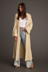 Cassia Cream Knit Long Cardigan Coat