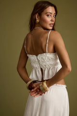 Dahlia White Satin Tank