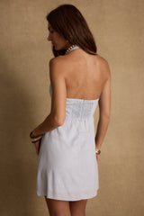 Emma Baby Blue Linen Mini Dress
