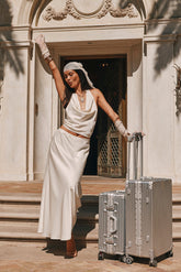 Belle De Nuit Ivory Satin Maxi Skirt