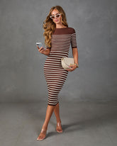 Easy Rise Striped Knit Midi Dress