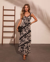 Slow Blooming Tiered Floral Maxi Dress