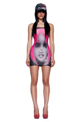 T-REX BLARE BOOB TUBE MINI DRESS - BLACK