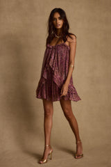 Golden Hour Raspberry Ruffle Mini Dress