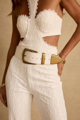 Jasper White And Gold Statement Belt
