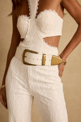 Jasper White And Gold Statement Belt
