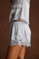 Late Night Baby Blue Satin Short